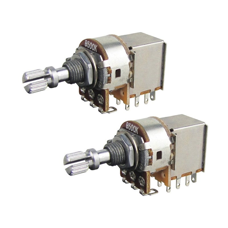 FLEOR 2pcs Push Pull Guitar Pots Short 15mm Split Shaft B500K Linear Taper Potentiometers - Image 1